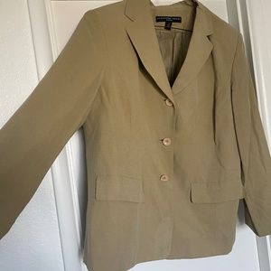 Josephine Chaus Tan Silk Linen Blazer
